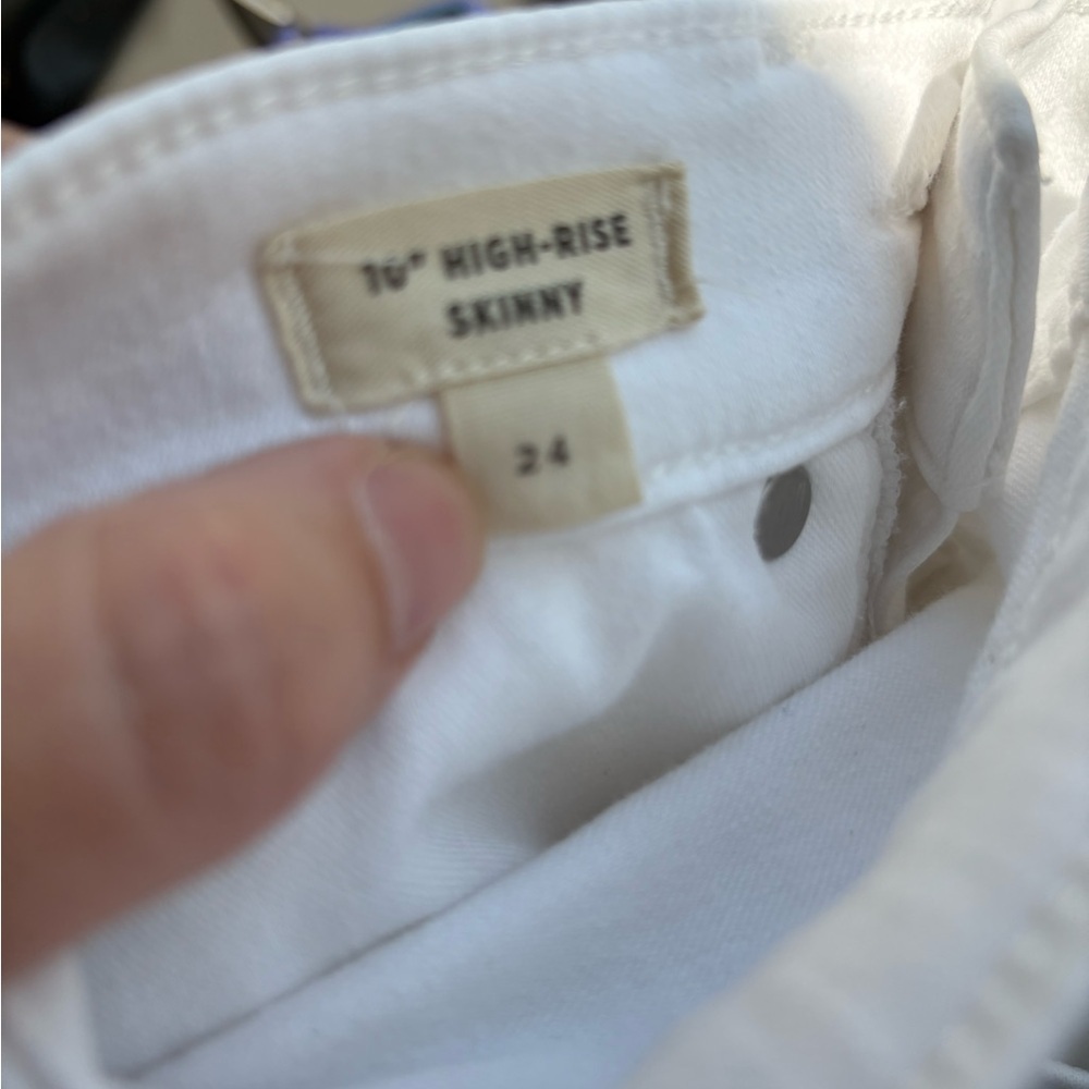 Madewell White Skinny High-Rise Jeans Size 24 10” Rise - Picture 8 of 15